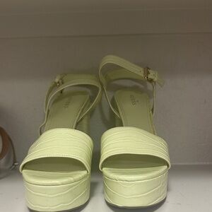 Guess Women's Lime Green/ Yellow Platform Sandals